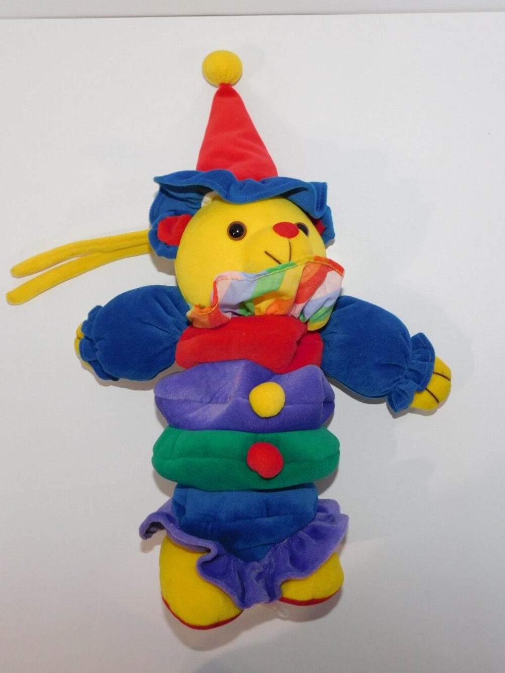 VTG 1995 Kids II Musical Pull string Plush Rainbow Bear Clown Crib Toy - Picture 6 of 6
